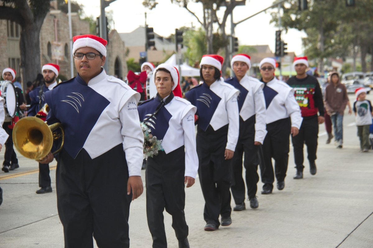 Band, Color Guard march in 72nd Annual  South Gate Christmas Parade